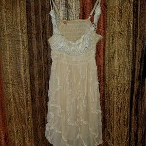 Vintage floral tan dress